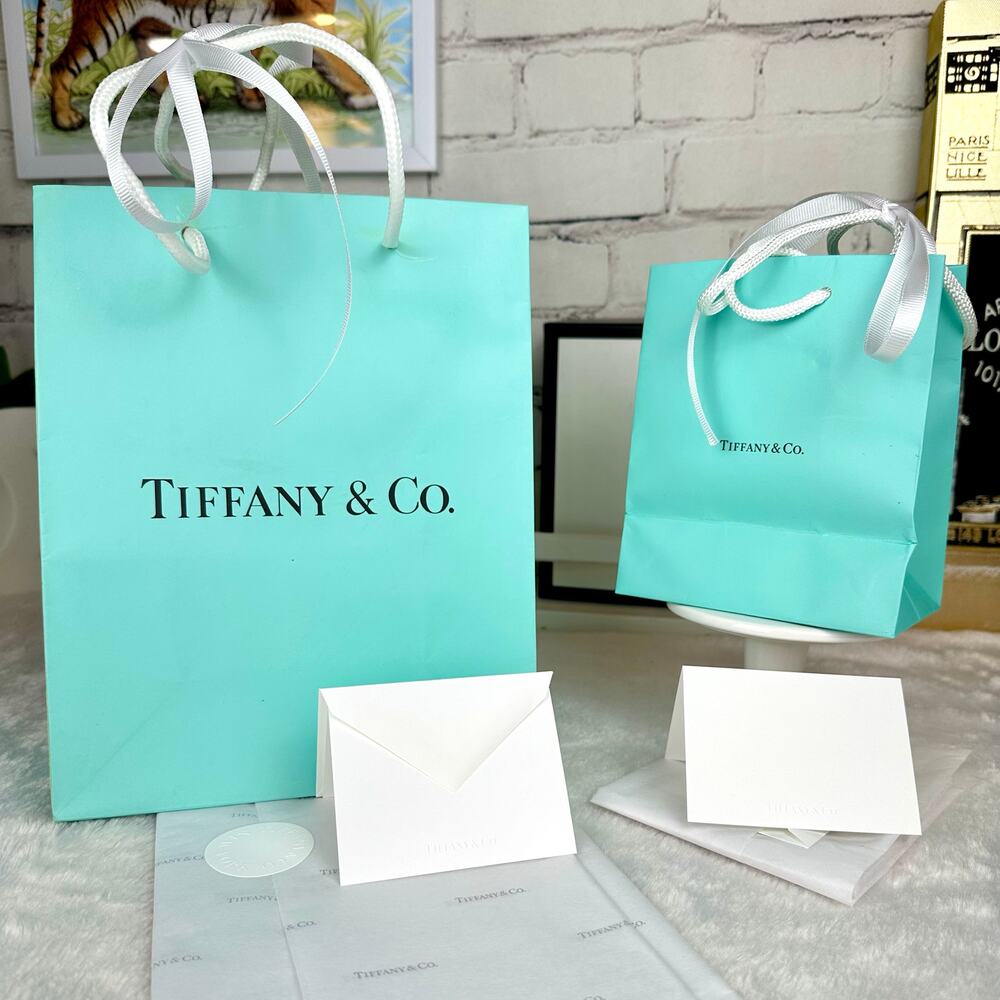 Tiffany & Co Shopping Bags Package gift sets w/ note card envelope BOTH SETS